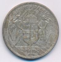 1930. 5P Ag "Horthy jobbra" T:VF,F patina
Adamo P8