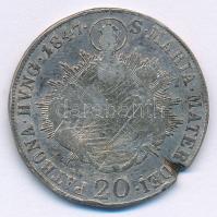 1847B 20kr Ag "V. Ferdinánd" T:VG a perem egy része hiányzik
Hungary 1847B 20 Kreuzer Ag ...