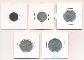 Ausztria 1916. 1h bronz + 10h Cu-Ni + 1928. 10gr Cu-Ni + 1935. 50gr Cu-Ni + 1Sch Cu-Ni T:AU-VF
Aust...