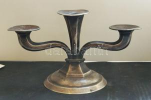1900 körül ezüst (Ag) háromágú gyertyatartó 223g