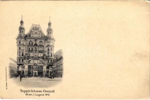 Wien, Vienna, Bécs I. Teppichhaus Orendi. Lugeck No. 2. / carpet shop (wet damage)