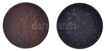 1860-1861B 1kr Cu (2xklf) T:XF,VF patina, kis ph Adamo M4