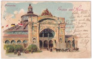 1902 Wien, Vienna, Bécs; Rotunde. Art Nouveau, litho