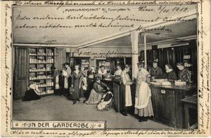 1912 Wien, Vienna, Bécs III. Marienanstalt, In der Garderobe. Fasangasse 4. / shop interior (EK)
