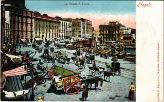 1904 Napoli, Naples; La Strada S. Lucia / quay street