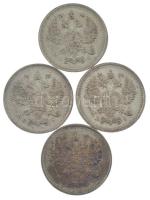 Orosz Birodalom 1915. 10k Ag (4x) T:AU,XF patina
Russian Empire 1915. 10 Kopecks Ag (4x) C:AU,XF pa...