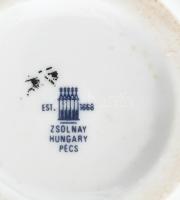 Zsolnay Pannonia Sörgyár (Pécsi Sörfőzde) porcelán poharak, 4 db, m: 11,5 cm + Dreher limitált kiadá...