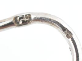 14K fehérarany (Au) fülbevalópár opál kővel és brillekkel ékítve, jelzett, 12 mm, bruttó: 3 g