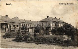 Eperjes, Presov; Tüzérségi laktanya Erzsébet királyné (Sissi) szobrával. Cattarino S. utóda Földes Samu kiadása / K.u.K. military artillery barracks, statue of Empress Elisabeth of Austria (Sisi) (Rb)