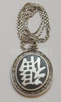 Kínai modern ezüst (Ag) medál, láncon 10,44g