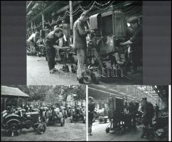 cca 1952 Budapest, Vörös Október Traktorgyár, Kotnyek Antal (1921-1990) budapesti fotóriporter hagyatékából 7 db modern nagyítás, 15x21 cm és 10x15 cm