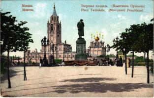 Moscow, Moscou; Place Twerskaia, Monument Pouchkine / Tverskaya square, statue of Pushkin