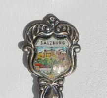 Cca 1950-es évek dekoratív ezüst (Ag) díszkanál "Salzburg" felirattal 7,98g