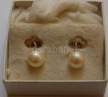 Modern ezüst (Ag) fülbevaló tenyésztett gyönggyel párban