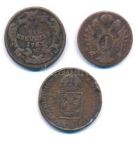 Ausztria 1763W 1kr Cu "Lotharingiai Ferenc" + 1800A 1kr Cu "I. Ferenc" + 1816A 1...