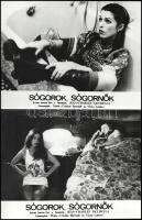 cca 1975 ,,Sógorok, sógornők" című francia film két jelenete, 2 db vintage produkciós filmfotó ezüst zselatinos fotópapíron, a használatból eredő (esetleges) kisebb hibákkal, 18x24 cm