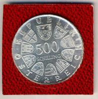 Ausztria 1980. 500Sch Ag "Mária Terézia" tanúsítvánnyal T:BU
