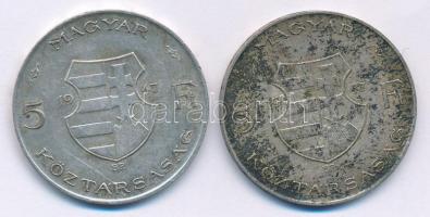 1947. 5Ft Ag "Kossuth" (2x) T:VF,F
Adamo F8.1