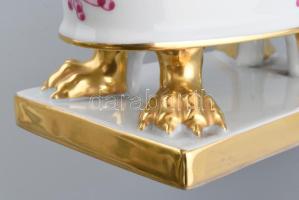 Herendi Waldstein mintás karmos kaspó. Kézzel festett, jelzett, hibátlan 23 cm, m: 15 cm