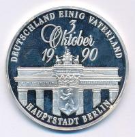 Németország DN "Az egységes Németország fővárosa Berlin - 1990. október 3." kétoldalas, jelzett Ag emlékérem kapszulában (19,97g/0.999/40mm) T:UNC (eredetileg PP) fo., ujjlenyomat Germany ND "Deutschland einig Vaterland - Hauptstadt Berlin -3. Oktober 1990" two-sided, hallmarked Ag medallion in capsule (19,97g/0.999/40mm) C:UNC (originally PP) spotted, fingerprints