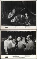 cca 1965 ,,20.000 Leagues under the Sea című amerikai film jelenetei és szereplői, 3 db vintage produkciós filmfotó ezüst zselatinos fotópapíron, a használatból eredő (esetleges) kisebb hibákkal, 20,5x25,3 cm