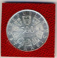 Ausztria 1981. 500Sch Ag "200 éves a vallásszabadság" tanúsítvánnyal T:BU