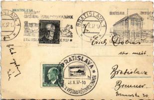 1937 Pozsony, Pressburg, Bratislava; látkép / general view + So. Stpl. (EK)