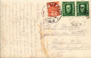 1928 Tátra, Magas-Tátra, Vysoké Tatry; Csorba-tó tehenekkel / Strbské pleso / lake with cows. Fot. A...