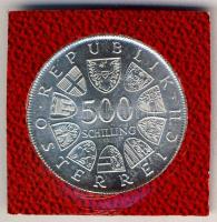 Ausztria 1982. 500Sch Ag "500 éves az osztrák könyvnyomtatás" tanúsítvánnyal T:BU