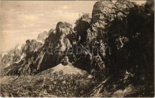 1933 Tátra, Magas-Tátra, Vysoké Tatry; Gránátfalak a Felkai-völgyben / Granatwände im Felkertale / Granátové steny ve Velickém údolí / mountain