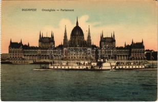 Budapest V. Országház, Parlament, "HATTYÚ" gőzhajó. Taussig A. 8708.