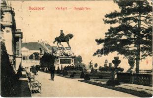 1907 Budapest I. Várkert, Savoyai Jenő herceg szobra. Taussig A. 7909. (r)