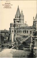 1917 Budapest I. Halászbástya, Szent István Bazilika a háttérben, teniszpálya. "Taussig" 1211. 1917/21