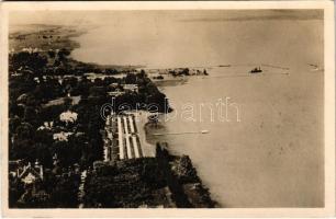 1932 Siófok, strand és hajóállomás. M. kir. Állami Térképészet légi felvétele (fl)