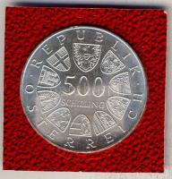 Ausztria 1984. 500Sch Ag "Tiroli szabadságharc" tanúsítvánnyal T:BU