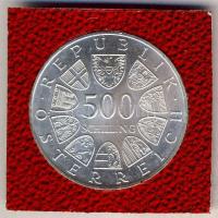 Ausztria 1984. 500Sch Ag "Stift Stams" tanúsítvánnyal T:BU