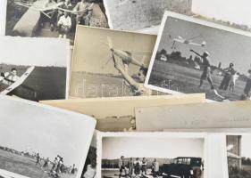 Repülőmodellezés - 20 eredeti fotó 1932-1938 közötti magyar repülőmodell versenyekről, hátoldalukon ...