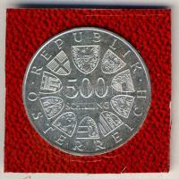 Ausztria 1985. 500Sch Ag "40 éves a béke" tanúsítvánnyal T:BU