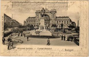 1902 Budapest VII. Központi indóház (Keleti pályaudvar), Baross szobor. Divald Károly 147.