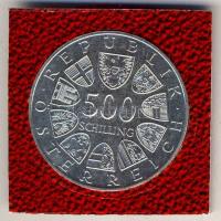 Ausztria 1986. 500Sch Ag "Prinz Eugen von Savoyen" tanúsítvánnyal T:BU