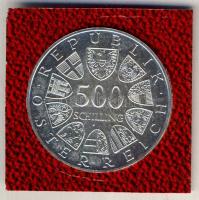 Ausztria 1985. 500Sch Ag "St. Leopold" tanúsítvánnyal T:BU