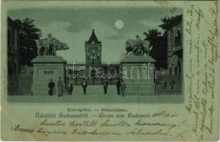 1899 (Vorläufer) Budapest IX. Közvágóhíd este. Rigler részv. társ. litho