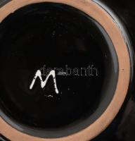 M jelzéssel: Madaras falitál. Mázas kerámia, jelzett, minimális kopással, d: 29,5 cm