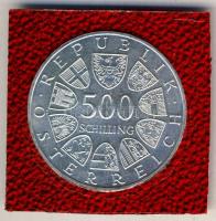 Ausztria 1986. 500Sch Ag "KSZE-találkozó" tanúsítvánnyal T:BU