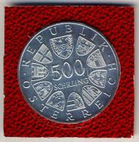 Ausztria 1988. 500Sch Ag "Einigungsparteitag" tanúsítvánnyal T:BU