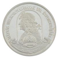 Szabó Géza (1939-) 2008. "Mátyás megkoronázásának 550. évfordulójára" Ag sorszámozott "152" emlékérem tanúsítvánnyal, dísztokban (20,78g/0.999/35mm) T:PP