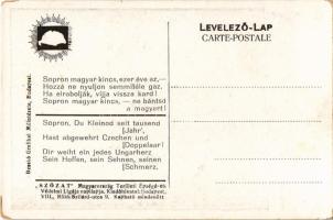 Soproni Városház tér. Hátoldalon irredenta szöveg, kiadja a "Szózat" Magyarország Területi...