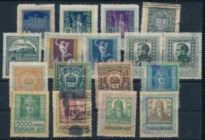 1914-1923 17 db illeték-és forgalmi adó bélyeg