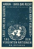 Tag der Vereinten Nationen am 24. Oktober - Lasst uns den glauben haben, dass das Recht auch Kraft verleiht / Német propaganda az egyesült nemzetekért / German propaganda for the united nations (EK)