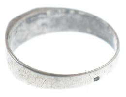 Német Birodalom ~1915. "1914 1915" részben zománcozott, jelzett Ag gyűrű (63-as méretben) ...